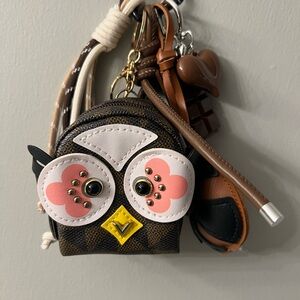 Charming Owl Keychain with Pink and Yellow Accents